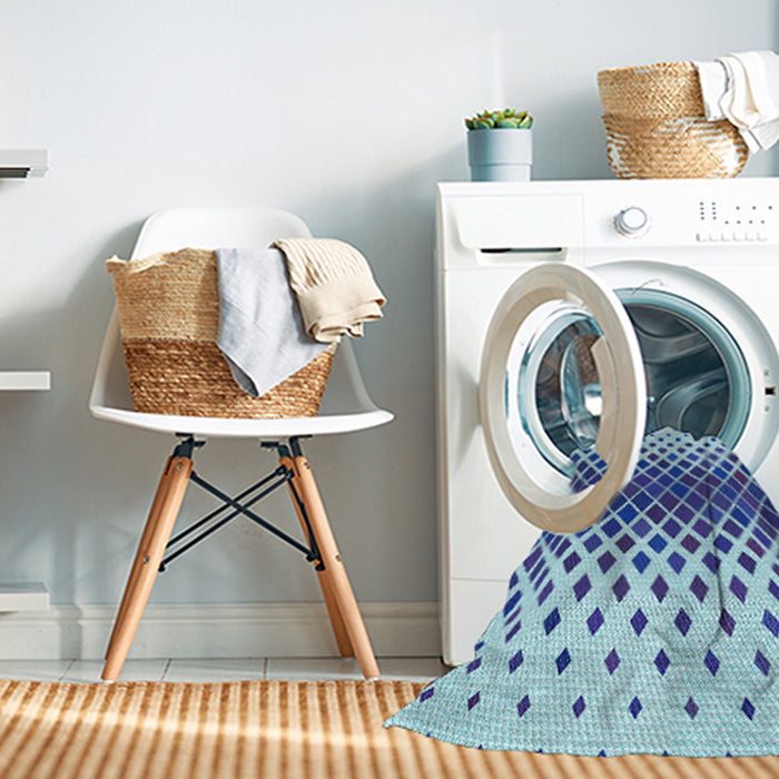 Machine Washable Transitional Blue Rug in a Washing Machine, wshpat2388lblu