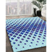 Patterned Blue Rug in Family Room, pat2388lblu