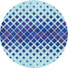 Square Patterned Blue Rug, pat2388lblu