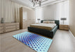 Patterned Blue Rug in a Bedroom, pat2388lblu