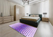 Patterned Blossom Pink Rug in a Bedroom, pat2388pur