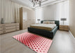 Patterned Pink Rug in a Bedroom, pat2388rd