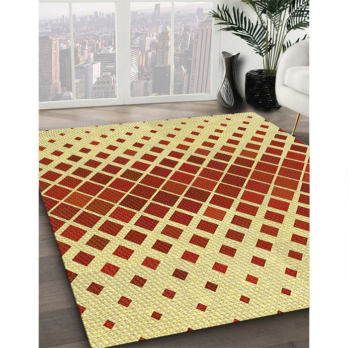 Machine Washable Transitional Red Rug in a Family Room, wshpat2388yw