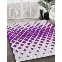 Patterned Dark Orchid Purple Novelty Rug, pat2388