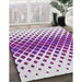 Patterned Dark Orchid Purple Novelty Rug in Family Room, pat2388