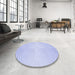 Round Patterned Lavender Blue Rug in a Office, pat2389blu
