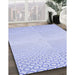 Patterned Lavender Blue Rug in Family Room, pat2389blu