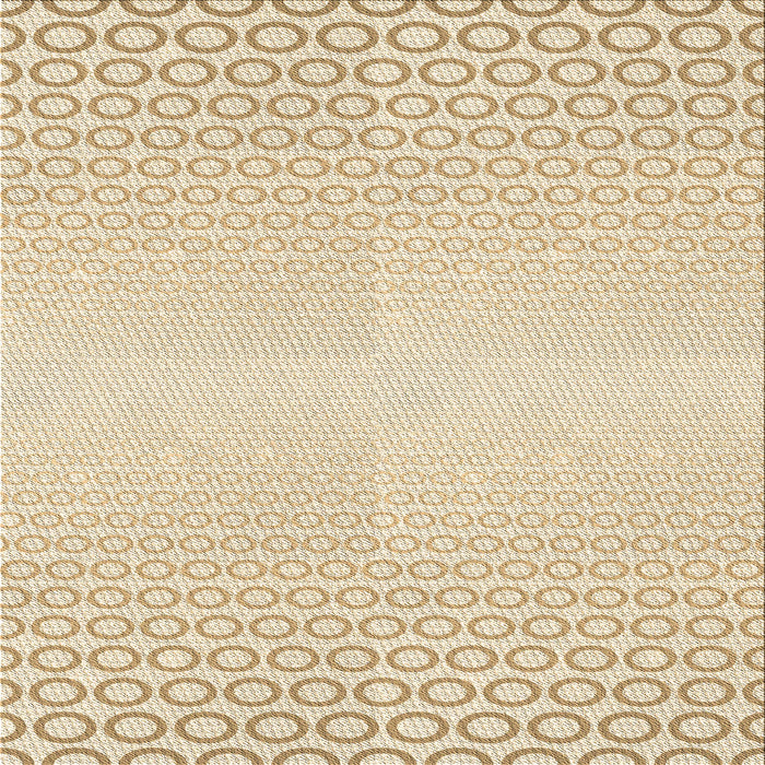 Round Machine Washable Transitional Vanilla Gold Rug, wshpat2389brn