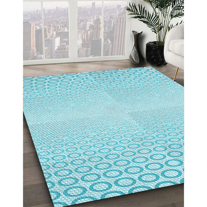 Patterned Diamond Blue Rug in Family Room, pat2389lblu