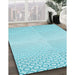 Machine Washable Transitional Diamond Blue Rug in a Family Room, wshpat2389lblu