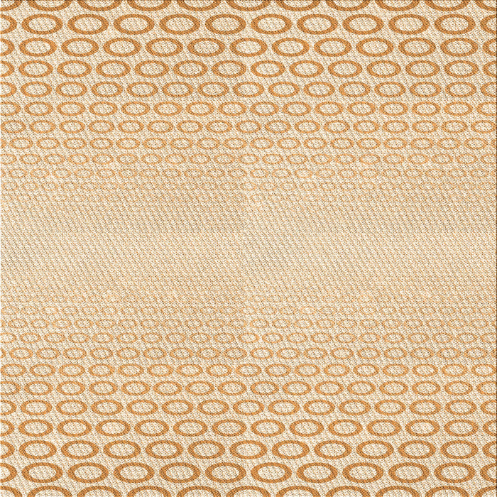 Round Machine Washable Transitional Orange Rug, wshpat2389org