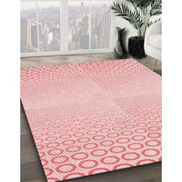 Patterned Light Rose Pink Rug, pat2389rd