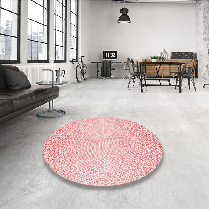 Round Patterned Light Rose Pink Rug in a Office, pat2389rd