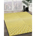 Patterned Yellow Rug in Family Room, pat2389yw