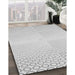 Machine Washable Transitional White Smoke Rug in a Family Room, wshpat2389
