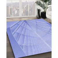 Patterned Light Slate Blue Rug, pat239blu