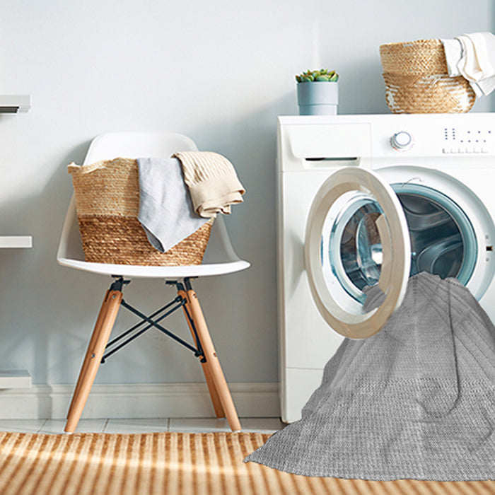 Machine Washable Transitional Platinum Silver Gray Rug in a Washing Machine, wshpat239gry