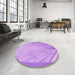 Round Patterned Purple Rug in a Office, pat239pur