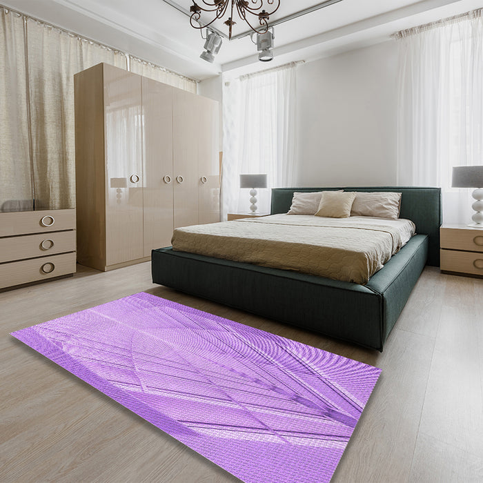 Patterned Purple Rug in a Bedroom, pat239pur