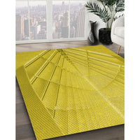 Patterned Golden Yellow Rug, pat239yw