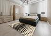 Patterned Milk Chocolate Brown Rug in a Bedroom, pat2390brn