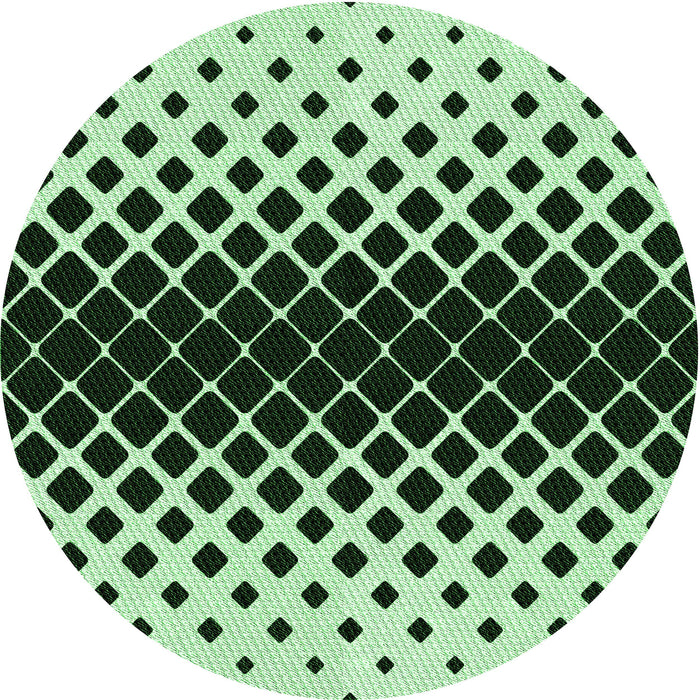 Square Patterned Dark Forest Green Rug, pat2390grn