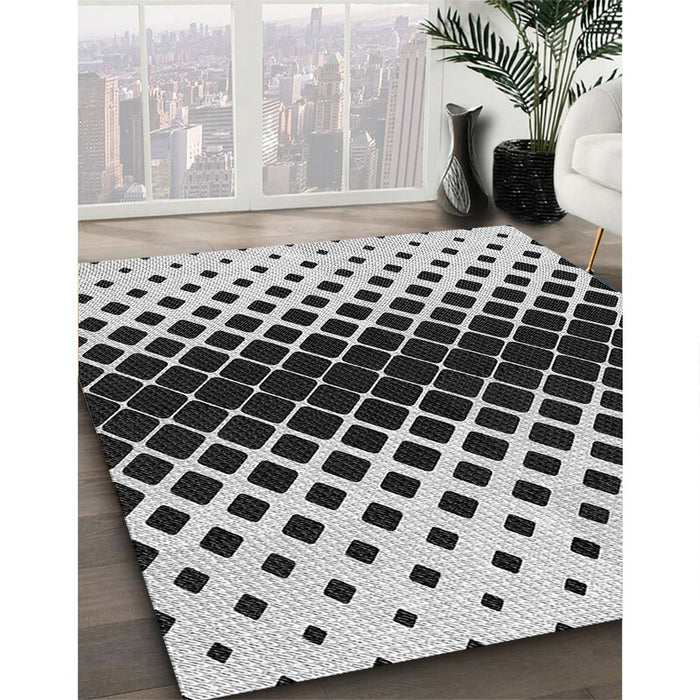 Machine Washable Transitional Black Rug in a Family Room, wshpat2390gry