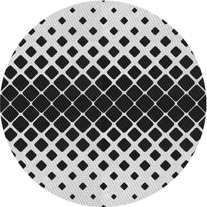 Square Patterned Black Rug, pat2390gry