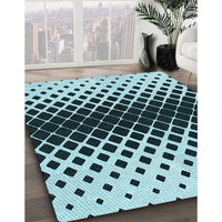 Patterned Deep-Sea Blue Rug, pat2390lblu