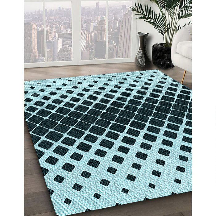 Machine Washable Transitional Deep-Sea Blue Rug in a Family Room, wshpat2390lblu