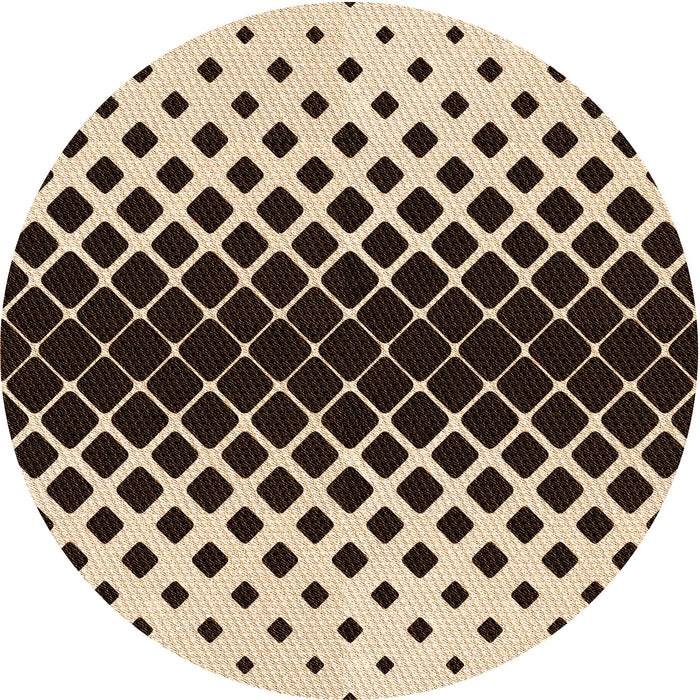 Square Patterned Deep Peach Orange Rug, pat2390org