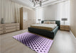 Patterned Blossom Pink Rug in a Bedroom, pat2390pur