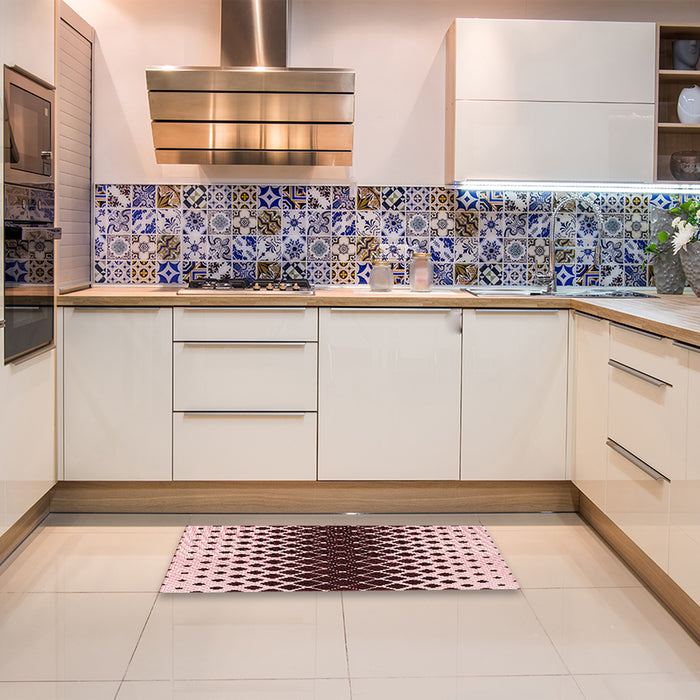 Patterned Pink Rug in a Kitchen, pat2390rd
