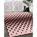 Patterned Pink Rug in Family Room, pat2390rd