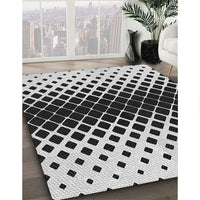 Patterned Charcoal Black Novelty Rug, pat2390