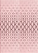 Machine Washable Transitional Pink Rug, wshpat2391rd