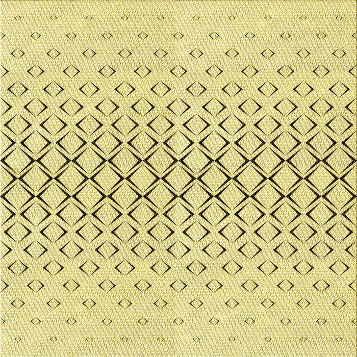 Round Machine Washable Transitional Sun Yellow Rug, wshpat2391yw