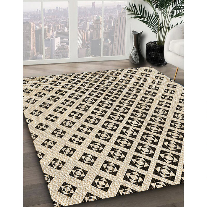 Patterned Coffee Brown Rug in Family Room, pat2392brn