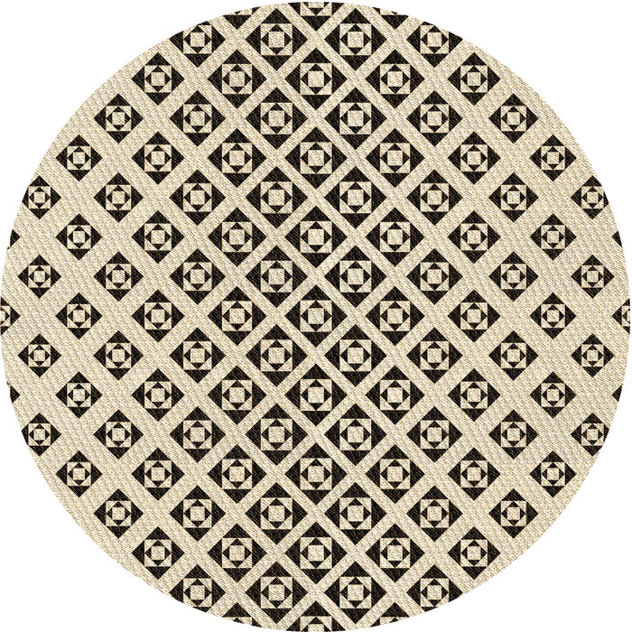 Square Patterned Coffee Brown Rug, pat2392brn