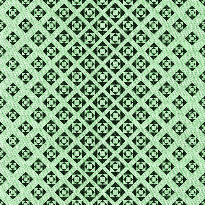 Round Patterned Mint Green Rug, pat2392grn