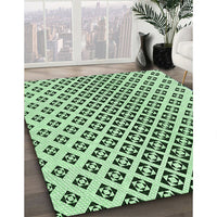 Patterned Mint Green Rug, pat2392grn