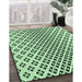 Patterned Mint Green Rug in Family Room, pat2392grn