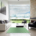 Square Patterned Mint Green Rug in a Living Room, pat2392grn
