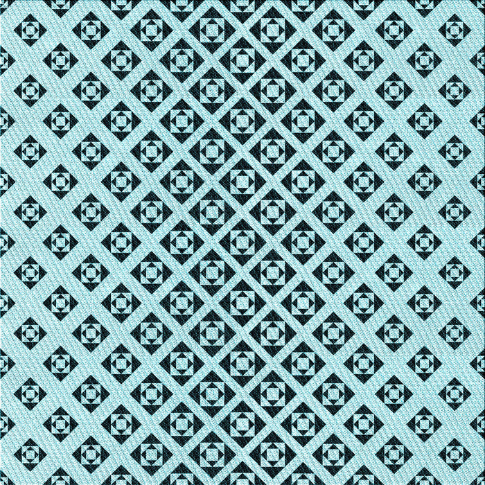 Round Patterned Electric Blue Rug, pat2392lblu