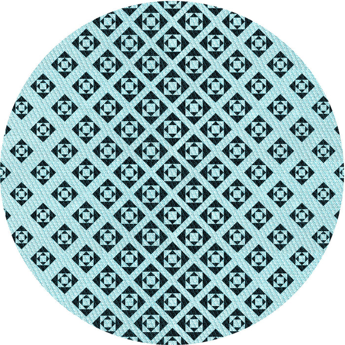 Square Patterned Electric Blue Rug, pat2392lblu