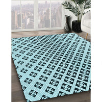 Patterned Electric Blue Rug, pat2392lblu