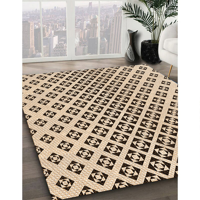 Machine Washable Transitional Saddle Brown Rug in a Family Room, wshpat2392org