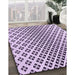 Patterned Purple Rug in Family Room, pat2392pur