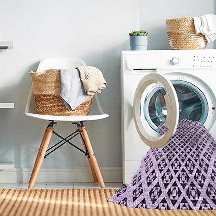 Machine Washable Transitional Purple Rug in a Washing Machine, wshpat2392pur