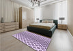 Patterned Purple Rug in a Bedroom, pat2392pur